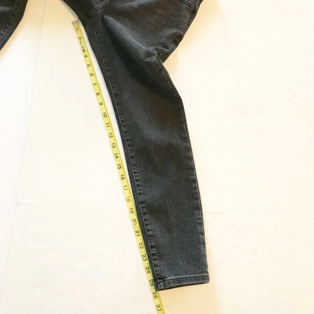 EVERLANE Stretch High Rise Skinny Button Flap Ankle Black Denim Jeans Womens 27 - Picture 9 of 9